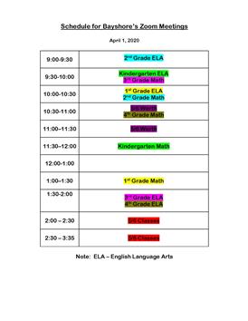 Zoom schedule picture Zoom schedule picture